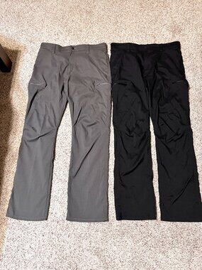 Wrangler Men Flex Waist Outdoor Hiking Trail All Terrain Cargo Pant 36x32-2 Pair